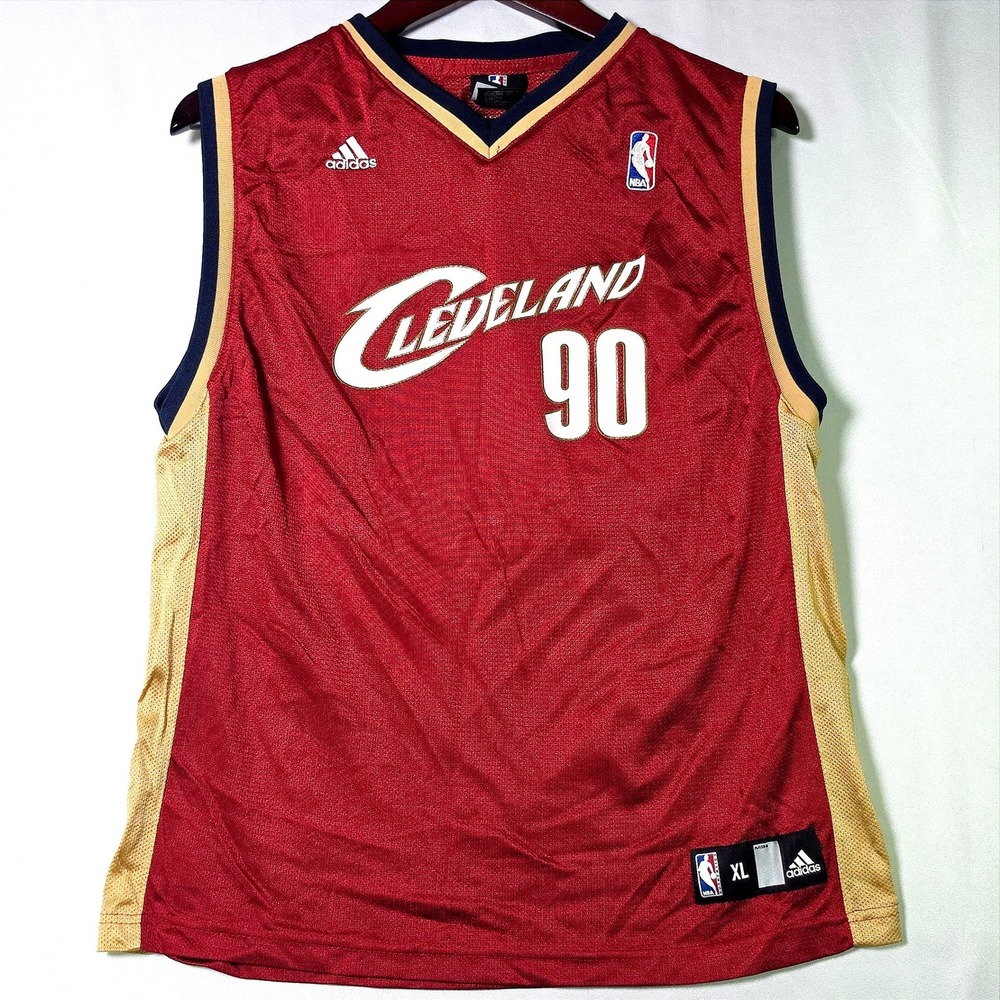 Adidas Cleveland Cavaliers Drew Gooden 90 NBA Jersey Mens XL +2 Length Red Gold